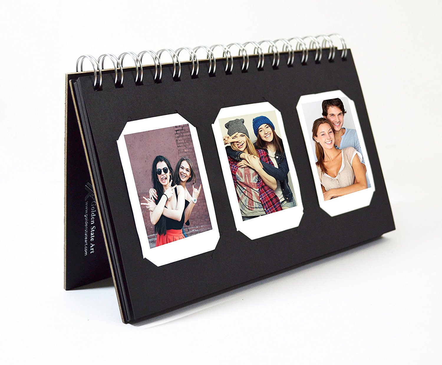 Golden State Art, Instax Frames Collection, Black Photo Album Book style 60 Pocket for Fuijufilm Instax Mini 7S 8 70 90 25 50S 8+ Film