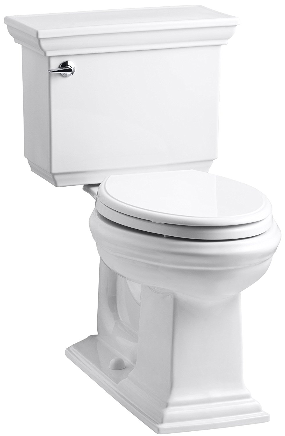 KOHLER K-3819-0 Memoirs Comfort Height Two-Piece Elongated 1.6 gpf Toilet with Stately Design, White