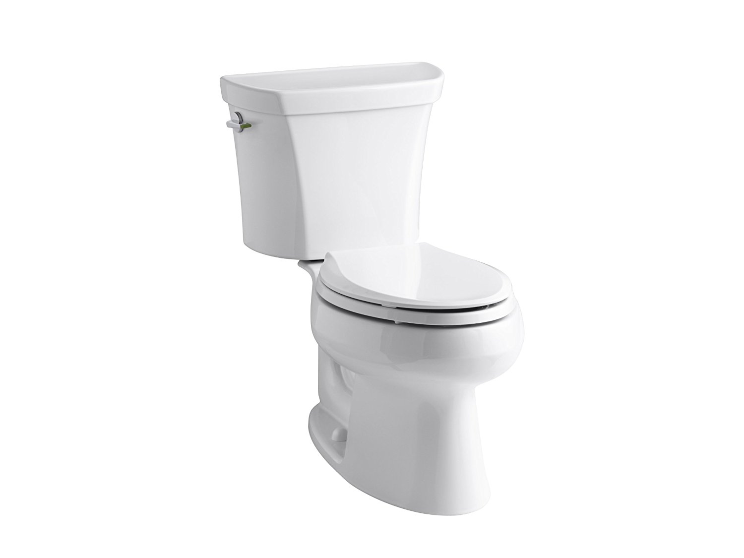 KOHLER K-3988-0 Wellworth Two-Piece Elongated Dual-Flush Toilet with Class Five Flush System and Left-Hand Trip Lever, White