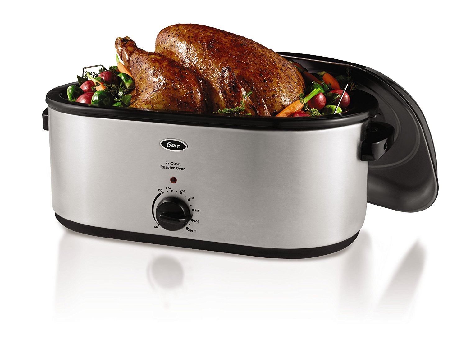 Oster CKSTRS23-SB 22-Quart Roaster Oven with Self-Basting Lid, Stainless Steel Finish