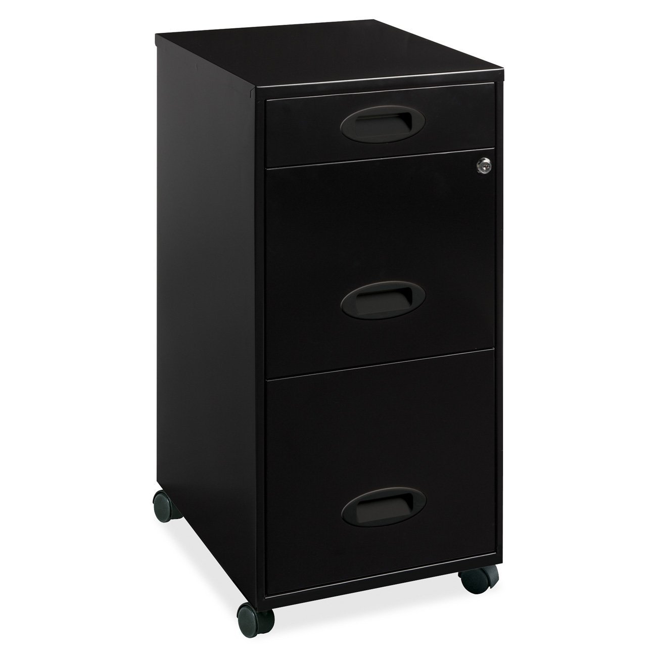 Lorell 17427 3-Drawer Mobile File Cabinet, 18-Inch