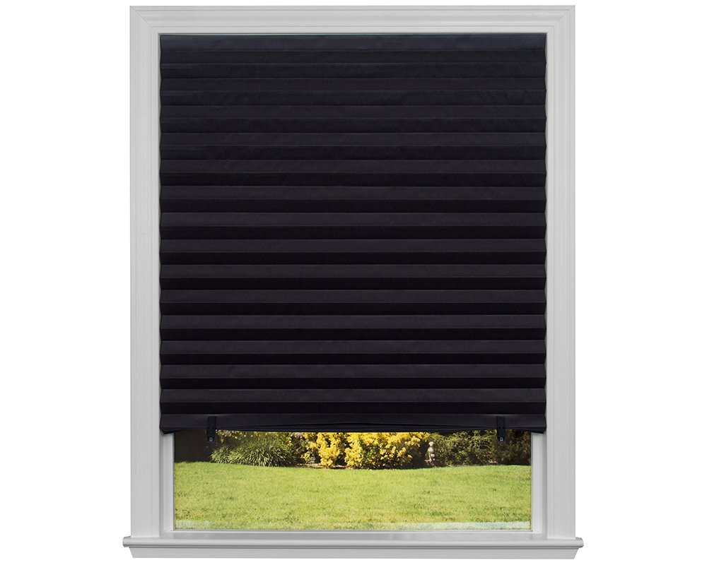 Original Blackout Pleated Paper Shade Black, 36” x 72”, 6-Pack