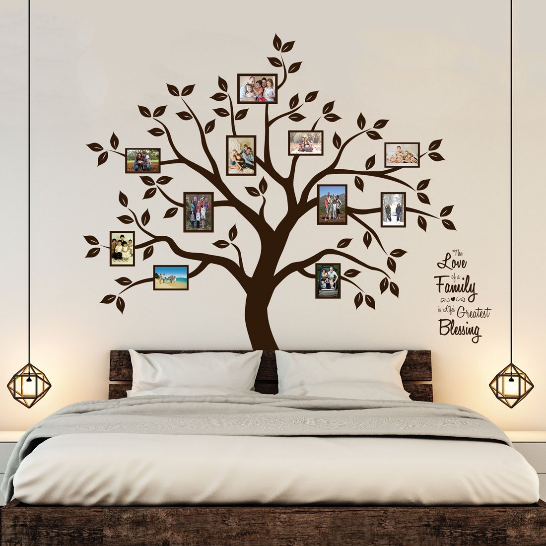 Timber Artbox Beautiful Family Tree Wall Decal with Quote - The Only Décor You Need for Living Room & Bedroom