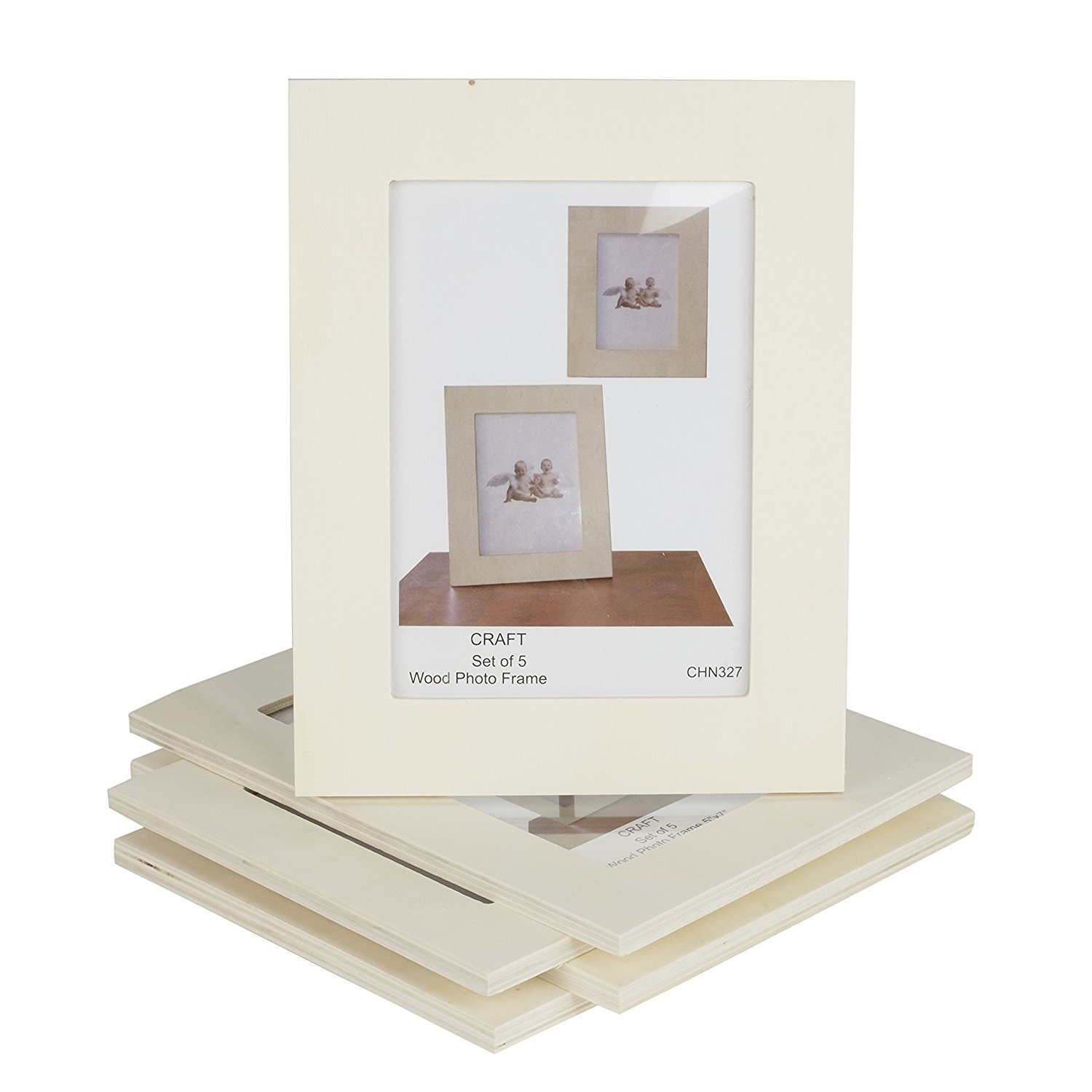Unfinished Solid Wood Photo Picture Frames 4x6 Inch Ready to Paint for DIY Projects Set of 5