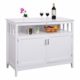 Costzon Kitchen Storage Sideboard Dining Buffet Server Cabinet Cupboard with Shelf (White